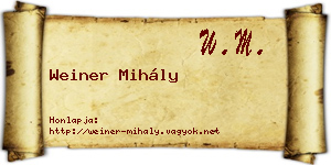 Weiner Mihály névjegykártya